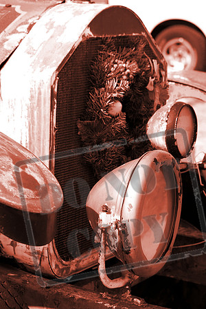 Old Fire truck sepia